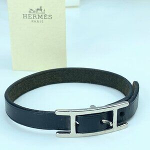 Hermes  Chamonix Hapi Single Tour Bracelet Black GS569